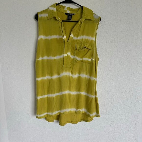 89Th & Maddison Sleeveless Button Up Stripped Top. Size 1X - Picture 1 of 6